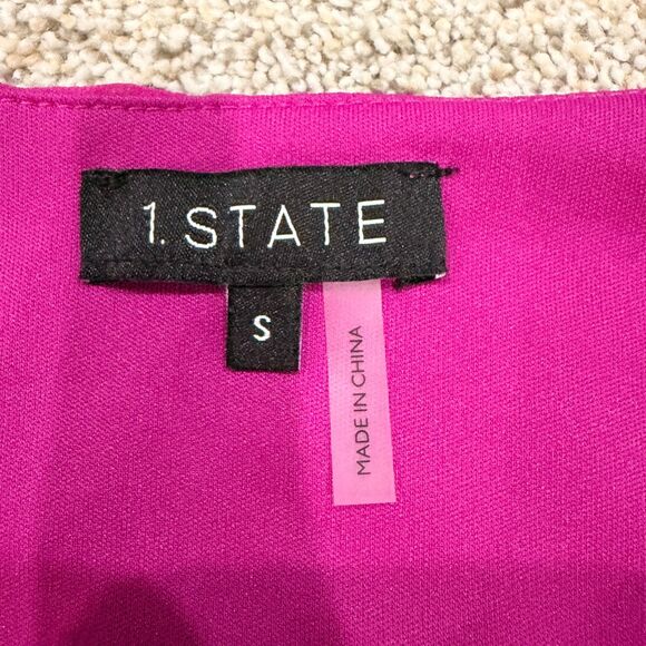 Fuchsia Purple V-Neck Blouse by 1.STATE - Size Small - Picture 5 of 9